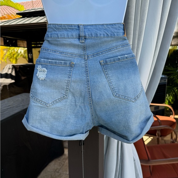 LOVE TREE Distressed Denim Shorts High Waist M - Picture 7 of 11